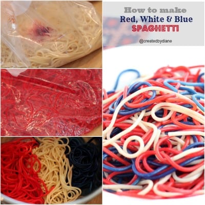 How to make Red, White & Blue Spaghetti @createdbydiane