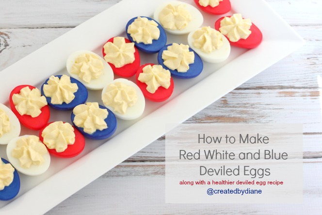 How to make Red White and Blue Deviled Eggs @createdbydiane #eggs #july4 #patriotic #redwhiteblue #recipe #healthy .jpg