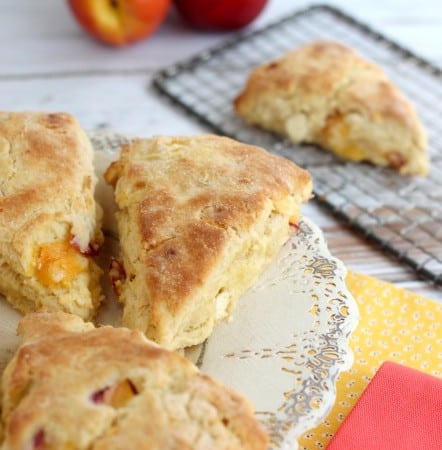 Nectarine and White Chocolate Chip Scones