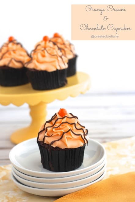 Orange Cream & Chocolate Cupcakes @createdbydiane