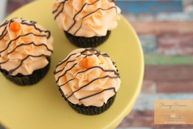 Orange Cream Frosting and Chocolate Cupcakes with Orange @createdbydiane