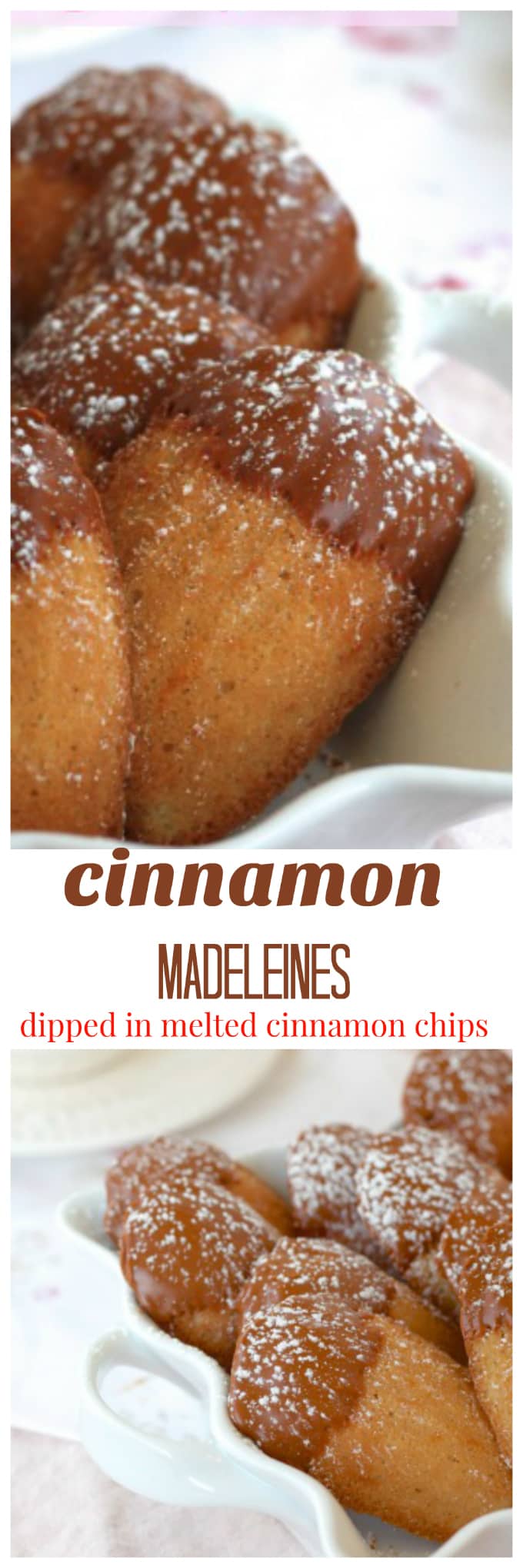 cinnamon madeleines dipped in melted cinnamon chips @createdbydiane