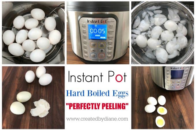 perfectly cooked hard boiled eggs that are perfectly peeling instant pot www.createdbydiane.com