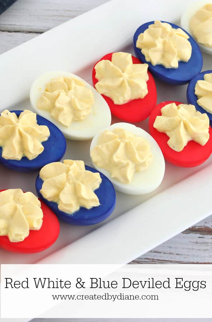 How to make Red White and Blue Deviled Eggs