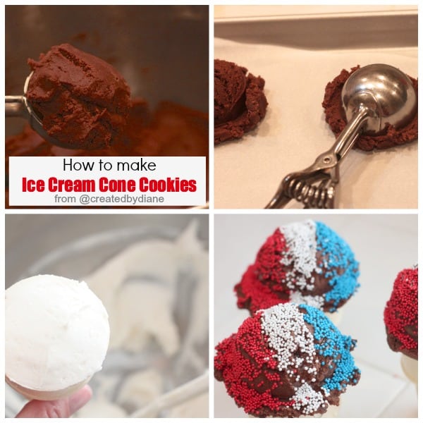 How to make ice cream cone cookies #july4 #cookies #recipe #howto