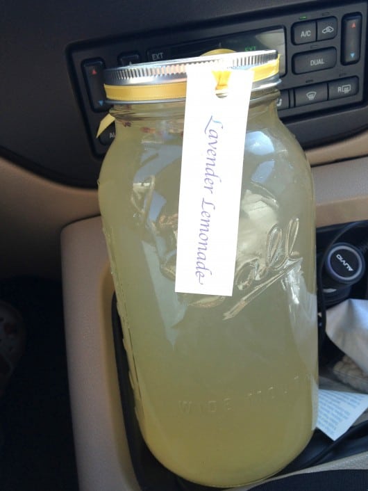 Lavender Lemonade in 1/2 gallon canning jar @createdbydiane