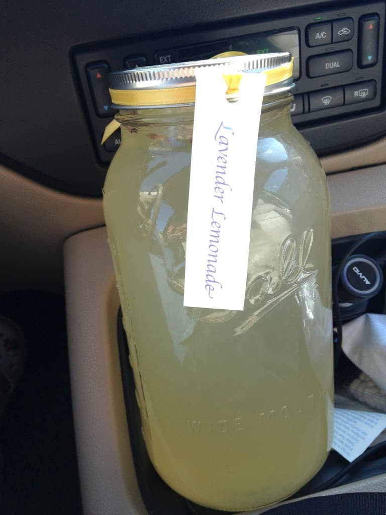 traveling with drinks, lavender lemonade is a great item to as a gift to anyone for any occasion