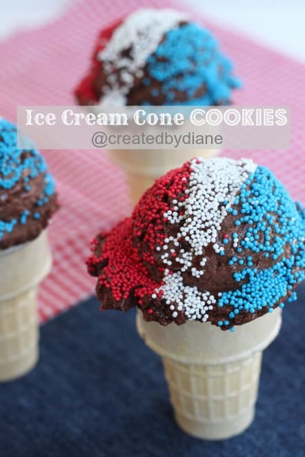Ice Cream Cone Cookies @createdbyiane #recipe #july4 #cookies #patriotic