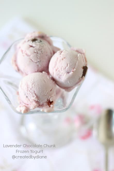 Lavender Chocolate Chunk Frozen Yogurt @createdbydiane