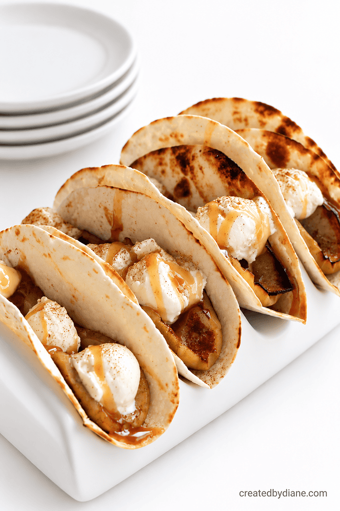 Grilled Apple Cinnamon A la Mode Tacos
