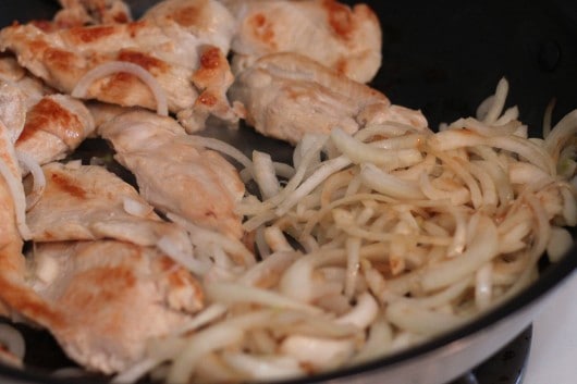 chicken and onions