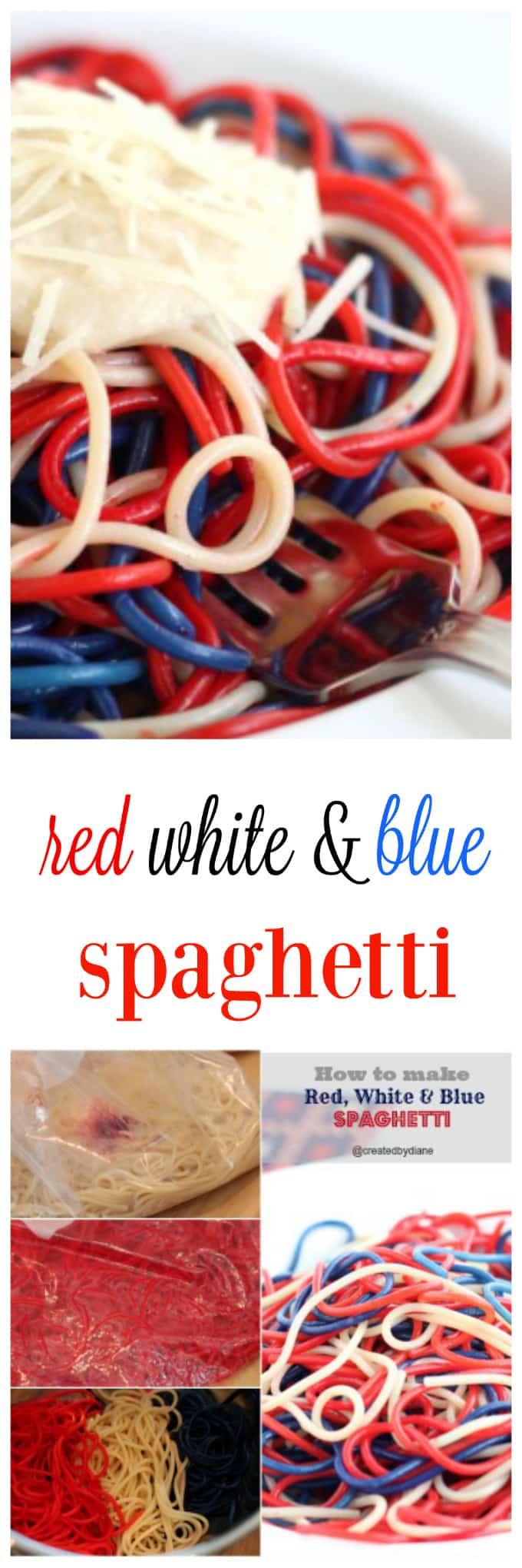 red white and blue spaghetti @createdbydiane