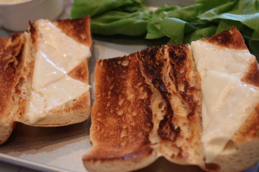 Toasted bread with Sargento Mozzarella Cheese