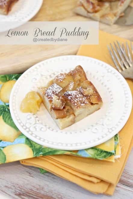 Lemon Bread Pudding @createdbydiane this easy recipe is great with leftover Hot Dog Rolls!!!