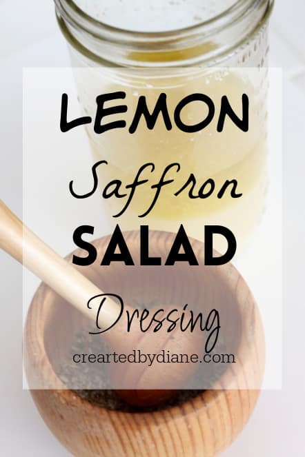lemon saffron salad dressing from creatredbydiane.com