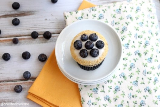 Chocolate Blueberry Cheesecake Cupcakes @createdbydiane