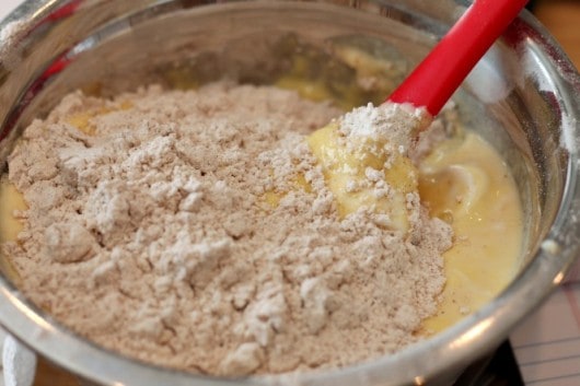 blending scone dough