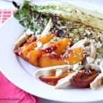 Grilled Romaine Salad with chicken, peaches and blue cheese @createdbydiane.jpg