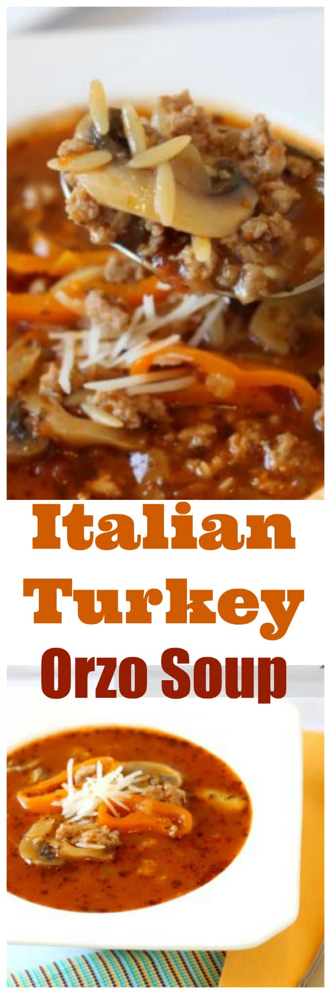 Italian Turkey Orzo Soup made with ground turkey @createdbydiane