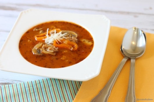 Italian Turkey mushroom Orzo Soup recipe @createdbydiane.jpg