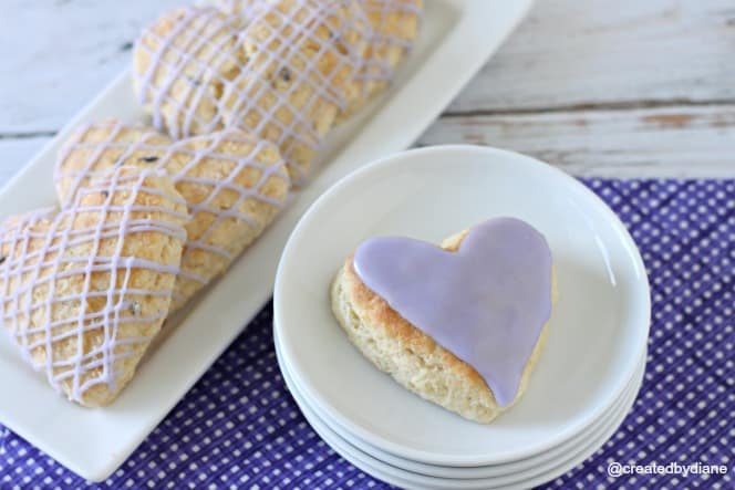 Lavender icing on Lavender Scones @createdbydiane