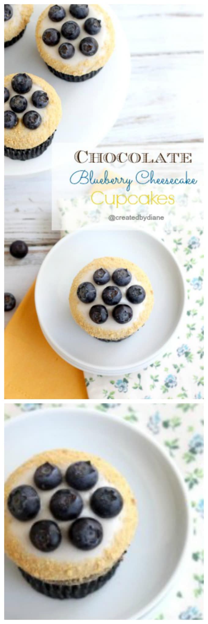 chocolate blueberry cheesecake cupcakes @createdbydiane