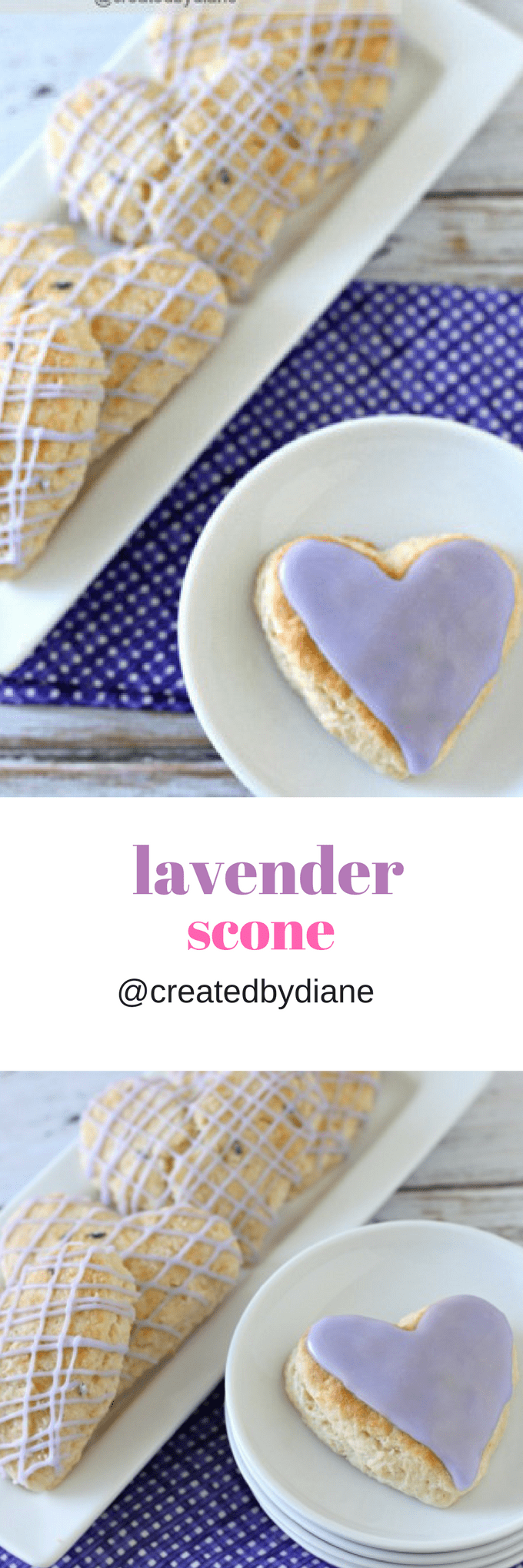 lavender scone recipe with lavender flavored icing @createdbydiane