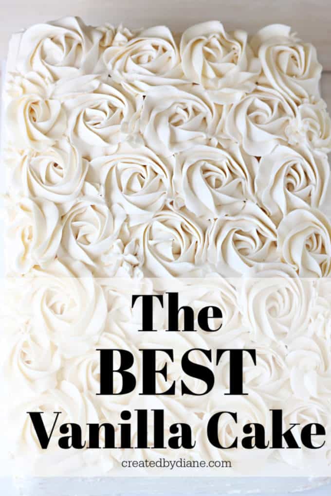 the best vanilla cake recipe, filled with vanilla pastry cream and decorated with vanilla italian buttercream frosting createdbydiane.com 2 layer wedding sheet cake