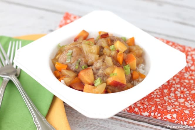 pineapple and peach turkey meatballs @createdbydiane