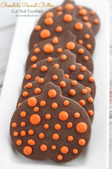 Chocolate Peanut Butter Cut Out Cookies @createdbydiane