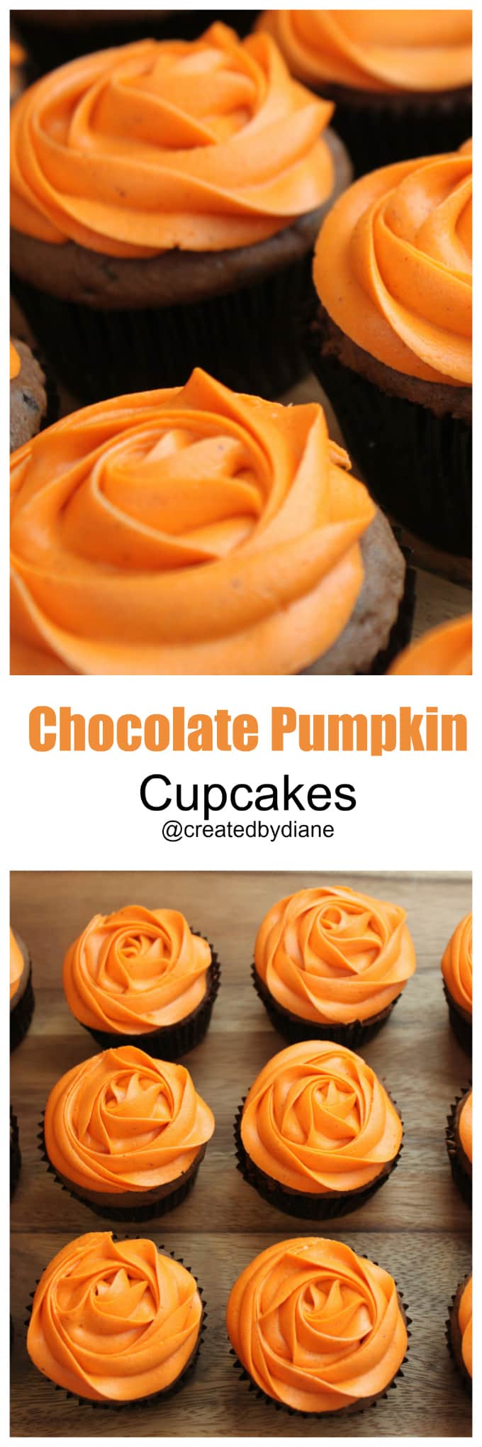 chocolate pumpkin cupcakes from @createdbydiane