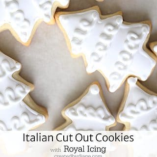white tree cookies with swirl icing