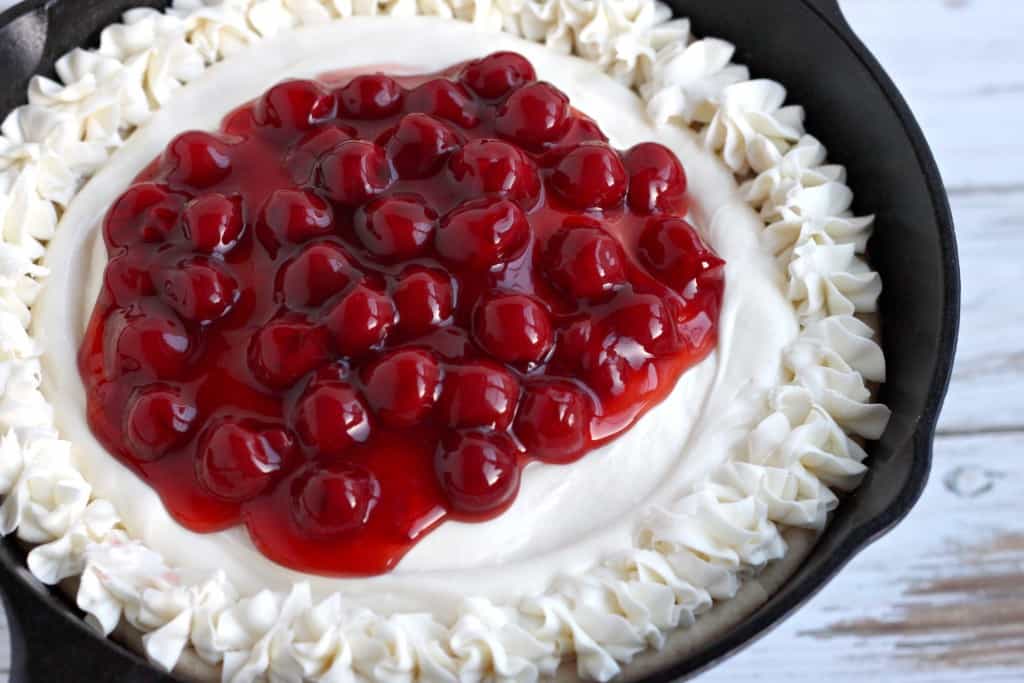 Cherry Cheesecake Skillet Cookie Pie @createdbydiane