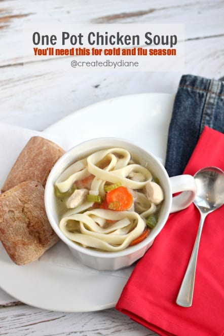 one pot chicken soup a MUST for Cold and Flu Season @createdbydiane