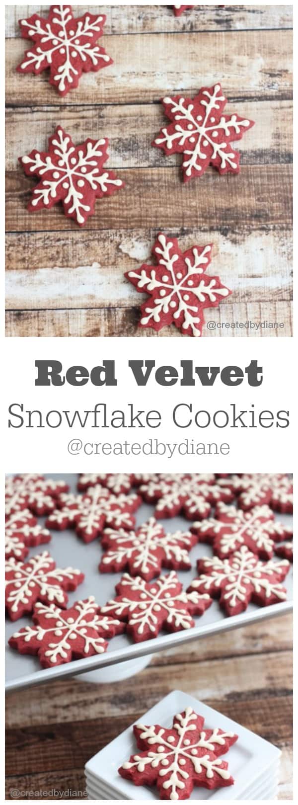 Red velvet Snowflake cookie recipe from @createdbydiane