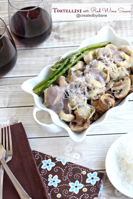 Tortellini with Red Wine Sauce