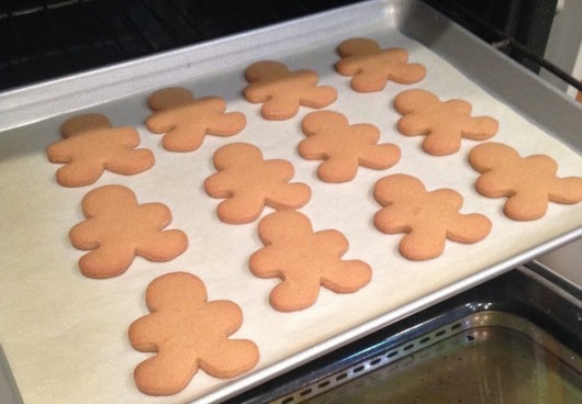 baking gingerbread boy cookies