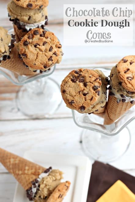 Chocolate Chip Cookie Dough Cones @createdbydiane