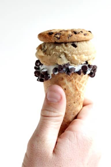 Chocolate Chip Cookie Dough Cones | Created by Diane