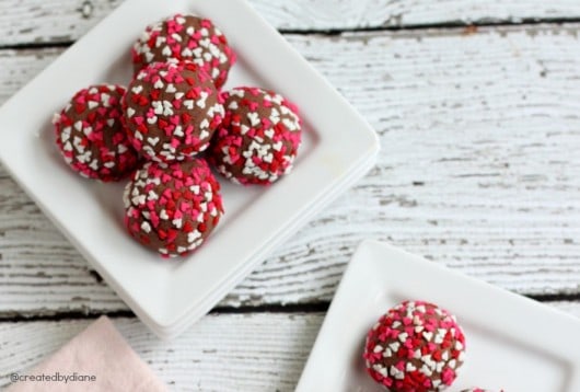 Chocolate Peanut Butter Sprinkle topped Cookies @createdbydiane