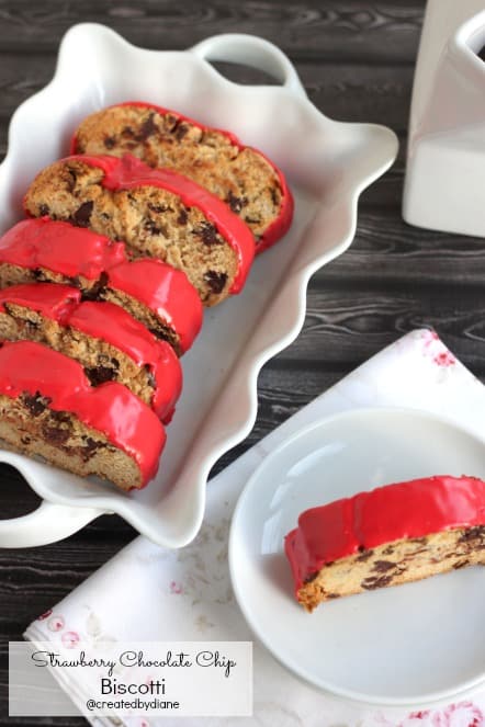 Strawberry Chocolate Chip Biscotti @createdbydiane