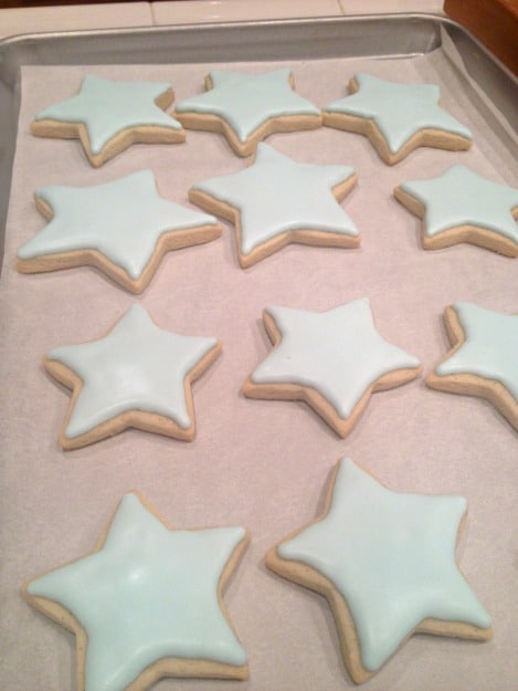 baby blue star cookies