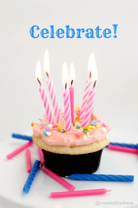 celebrate cupcake with lots of candles @createdbydiane