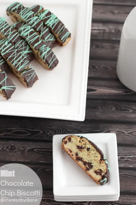 Mint Chocolate Chip Biscotti @createdbydiane