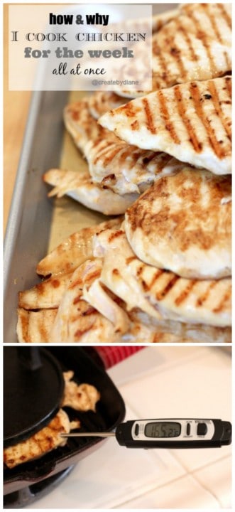 How to cook chicken for the week and save time each day making meals @createdbydiane