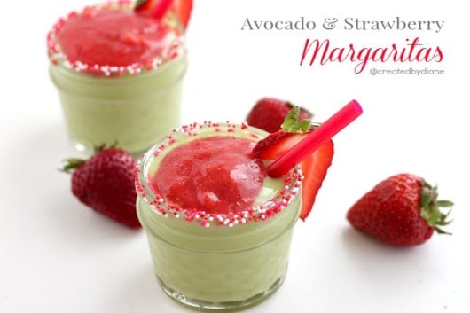 avocado and strawberry margaritas