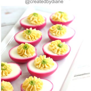 beet dyed deviled egg recipe and instructions for gorgeous and delicious deviled eggs @createdbydiane