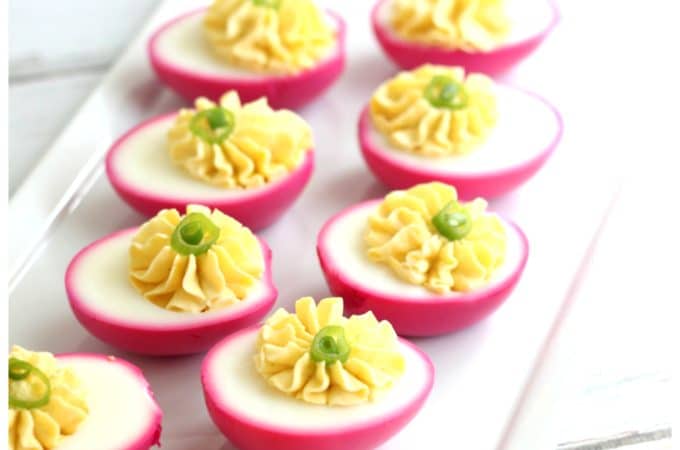 beet dyed deviled egg recipe and instructions for gorgeous and delicious deviled eggs @createdbydiane