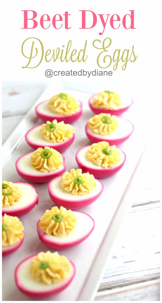beet dyed deviled egg recipe and instructions for gorgeous and delicious deviled eggs @createdbydiane