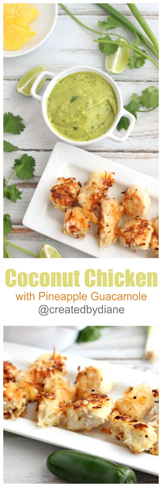 coconut chicken with pineapple guacamole @createdbydiane